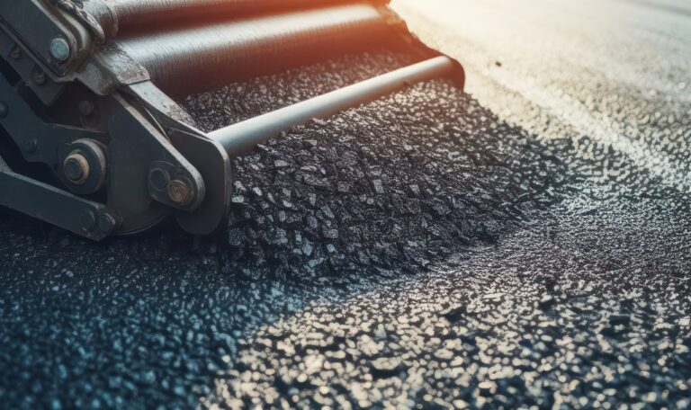 process laying asphalt closeup Emulsia CRS-2
