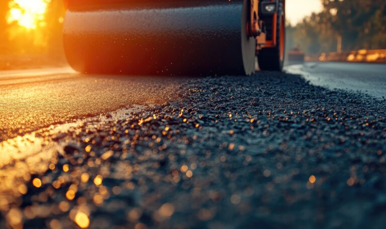 asphalt paver work rural road repair 3 Bitüm Nedir? Yol Yapımında Bitümün Önemi | Güven Asfalt