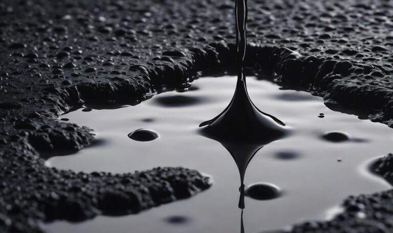 closeup dripping rippling vantablack puddle Emülsiyon Bitüm Nedir? Kullanım Alanları | Güven Asfalt