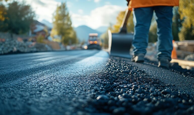 engineer supervising construction asphalt roads generative ai İklim Değişikliğinin Asfalt ve Bitüm Üzerindeki Etkileri | Güven Asfalt