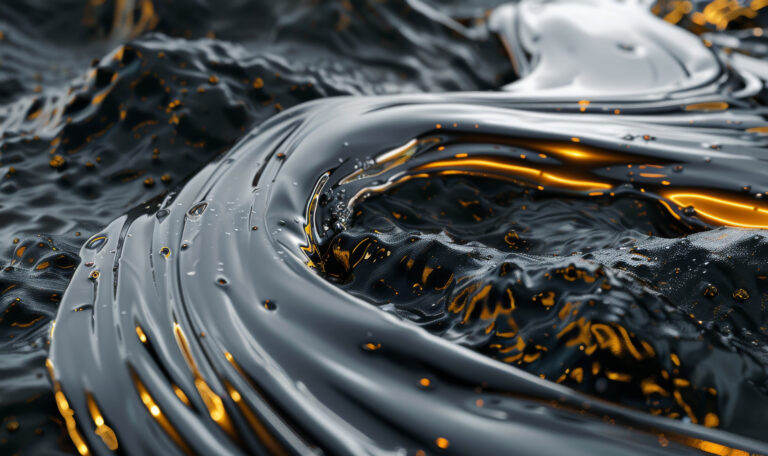 black gold liquid flowing octane rendered hyper detailed Bitüm 50/70 Nedir? Teknik Özellikleri ve Kullanım Alanları (2026)